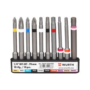 Würth Assortimento di punte da 1/4